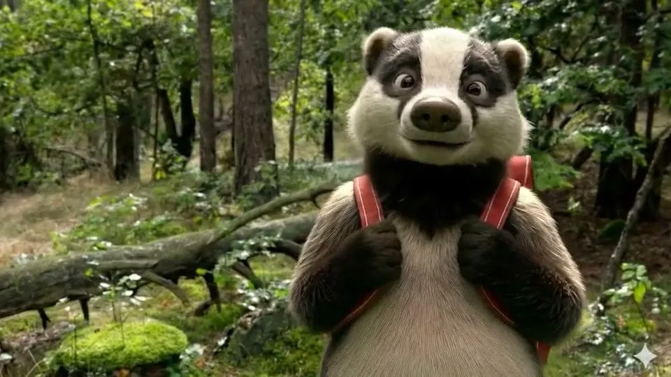 Julek the badger host in the forest