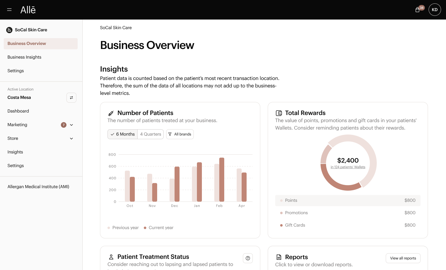 Allergan business Saas web app
