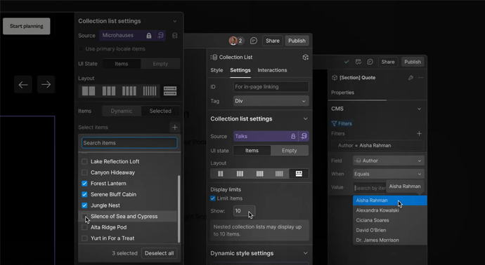 CMS Collection list updates