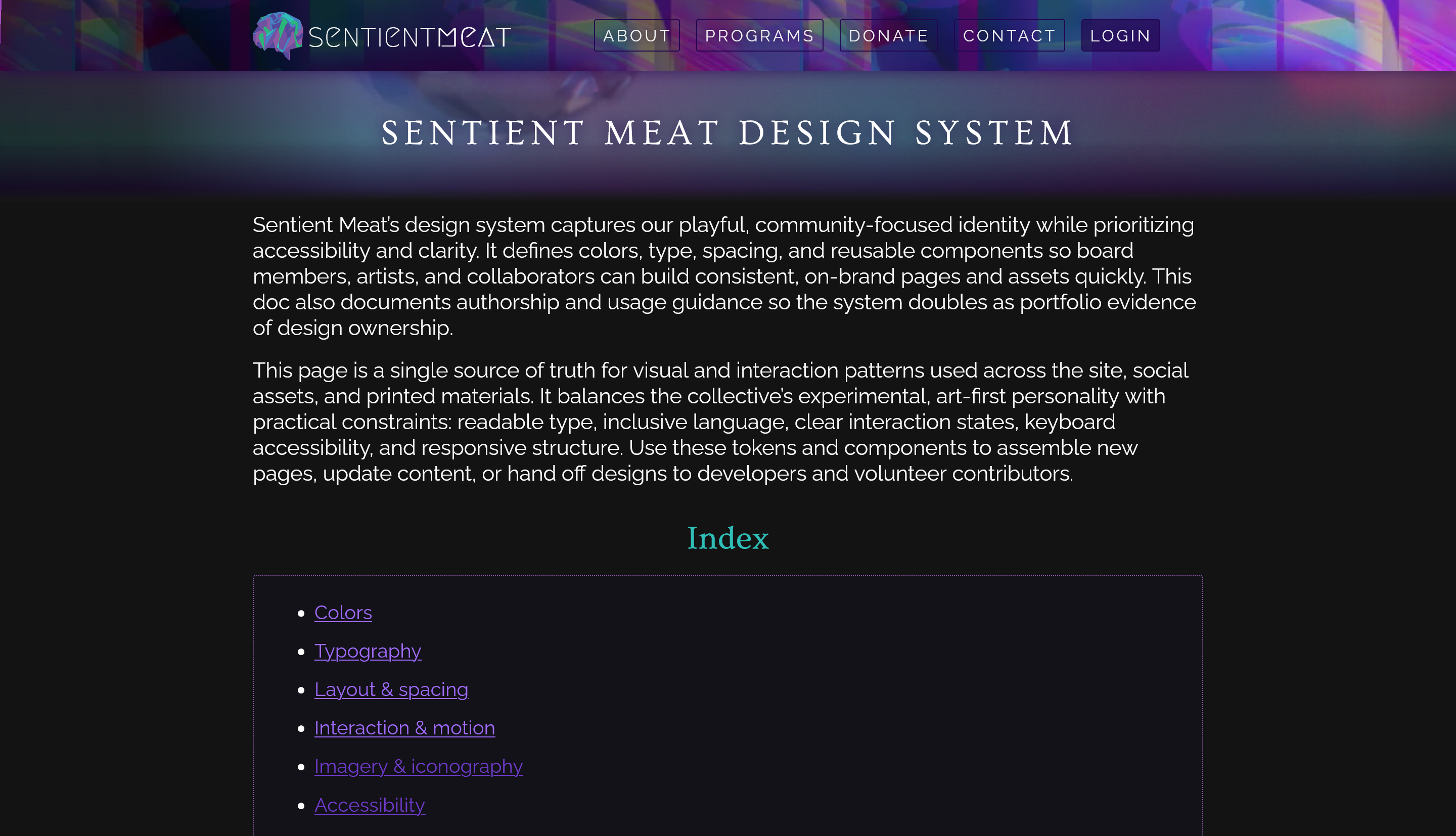 Sentient Meat Design System