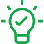 Blue check mark inside a circle symbol indicating confirmation or approval.