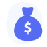 blue sack with a white dollar sign srepresenting OhmConnect rewards