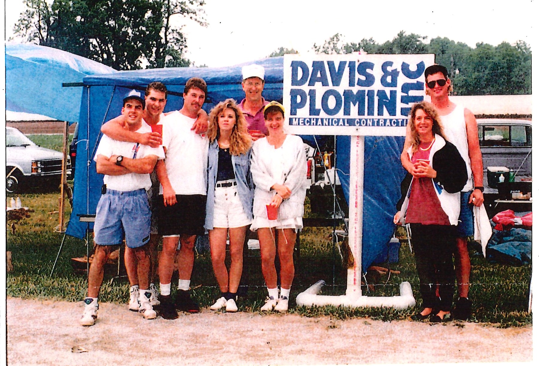 Davis & Plomin team at a company event in the 1990s