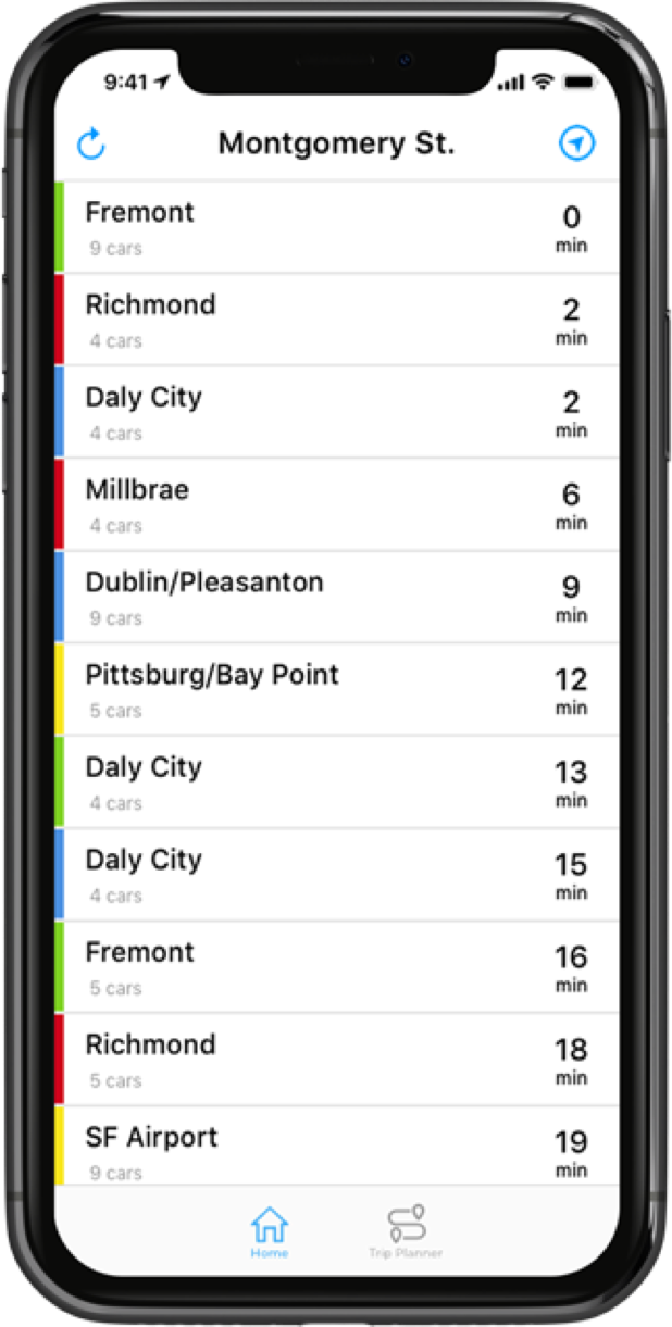 Live BART on iOS 7