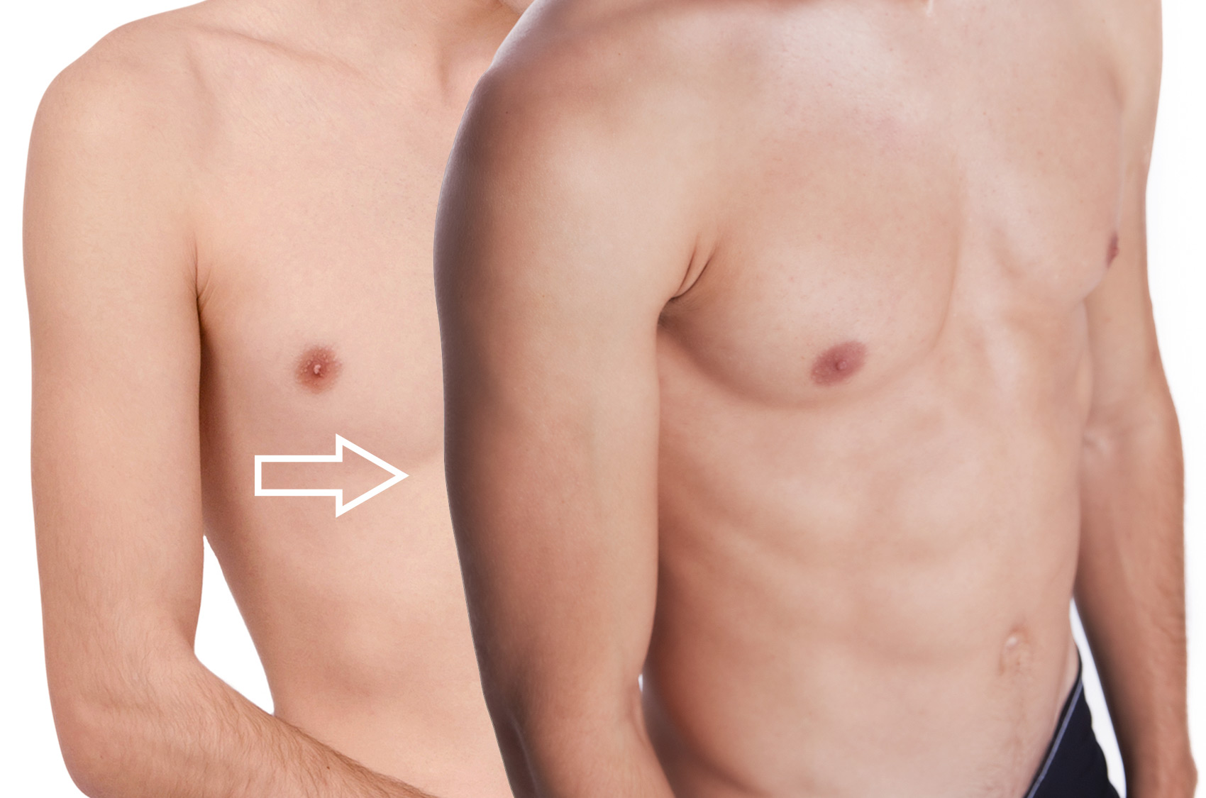 Male muscle transformation