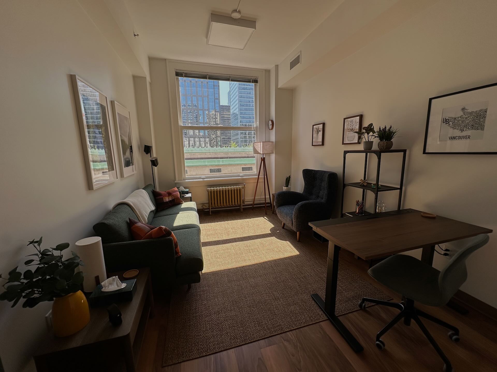 Relaxing therapy office in Downtown Vancouver