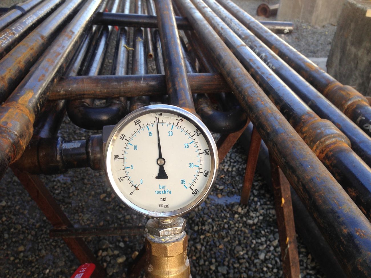 Boiler piping pressure testing
