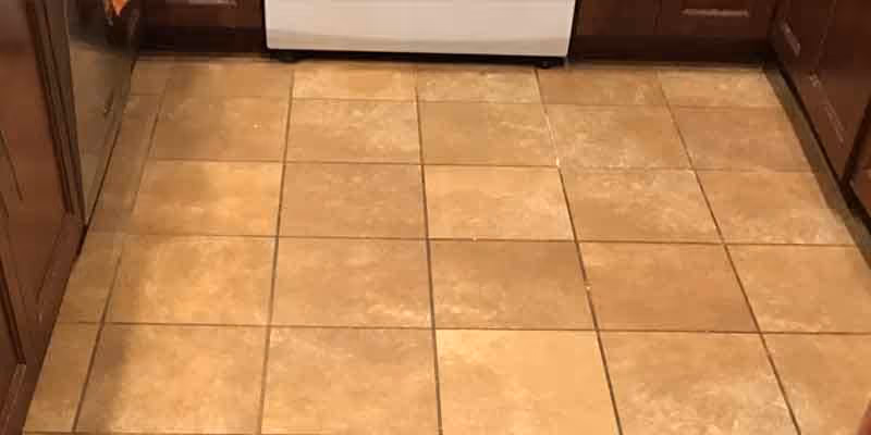 grout lines with staining and discoloration