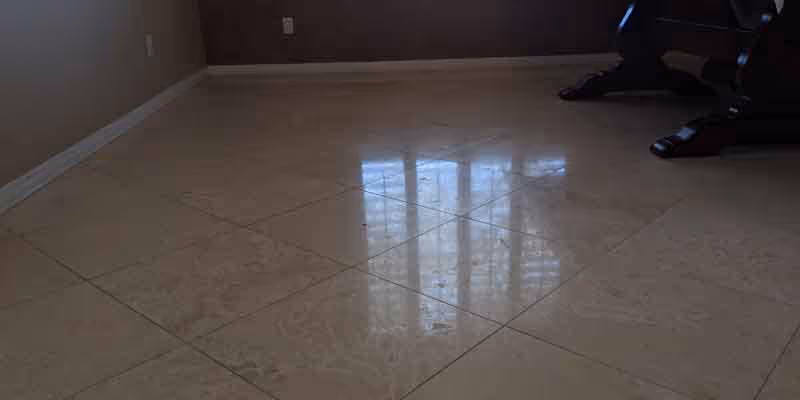 restored satin finish travertine tile