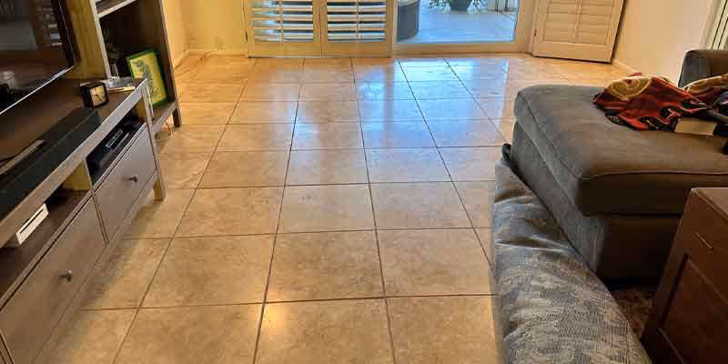 Travertine floors prior to polishing 