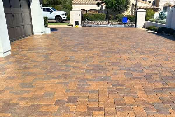 brick paver deep cleaning and wet look sealing