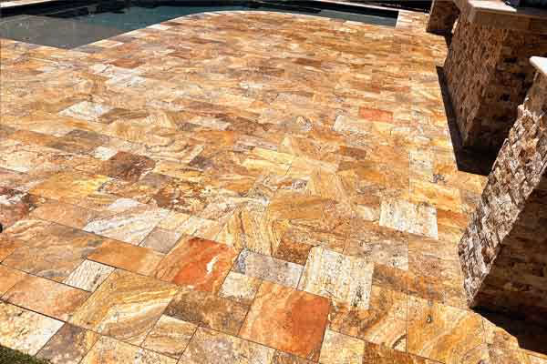 Travertine pavers enhanced 