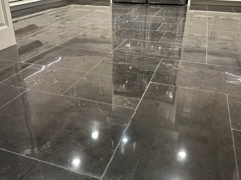 Belgian Bluestone limestone floor project detail photograph