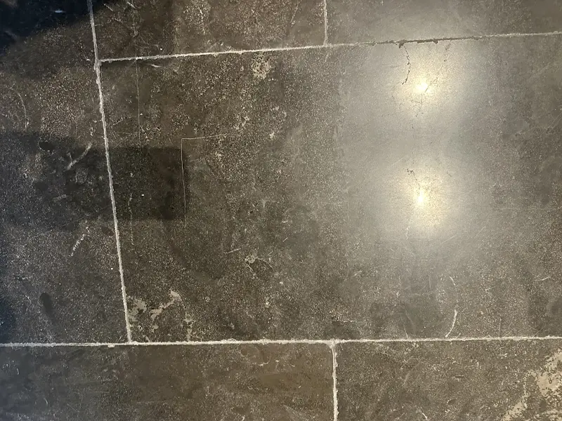 Detail photograph of Belgian Bluestone limestone restoration