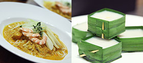 Nyonya Laksa & Spring Rolls & Hoon Kueh