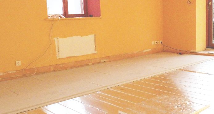 Chape sèche pour plancher chauffant sec mince