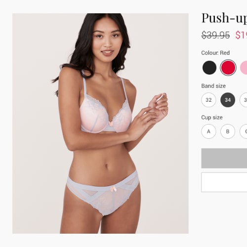 Extrait du maquettage pour le site Web de La Vie en Rose