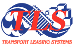 Logo with red letters TLS over a blue globe and truck outline representing Transport Leasing Solutions.