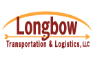 Logótipo da Longbow Transportation & Logistics, LLC com um arco laranja por cima do texto.