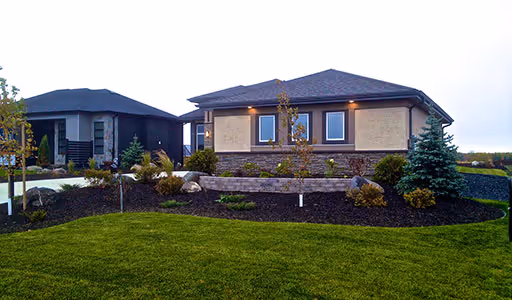 Finished residential lawn and landscaping project in Winnipeg