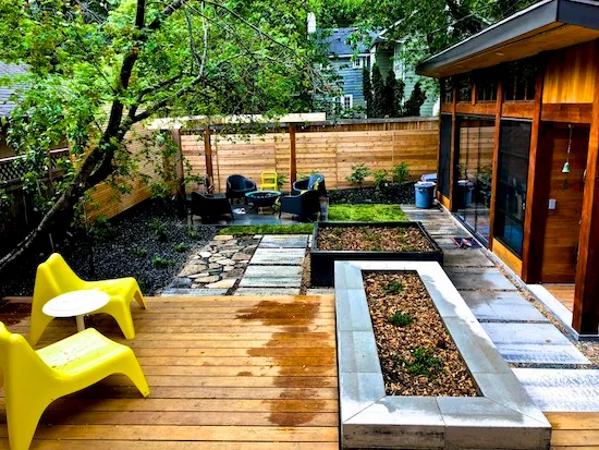 inspired Backyard winnipeg landscaping barkman firepit