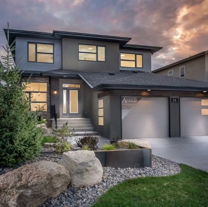 Complete residential landscaping with lawn, planting and hardscape in Winnipeg