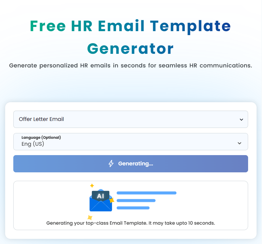 Generate AI HR Email Templates
