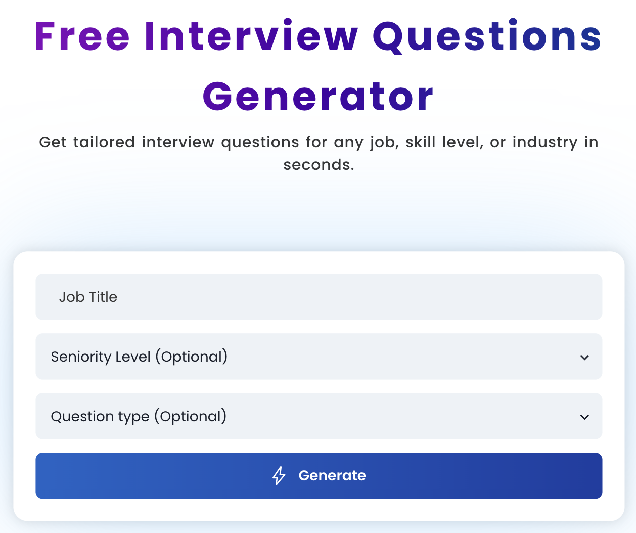 Generate AI Interview Questions