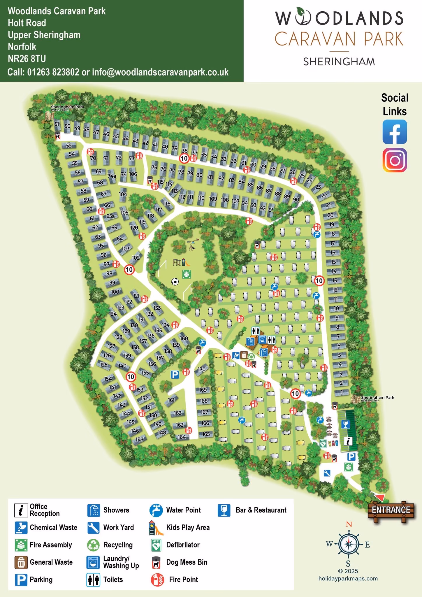 Woodlands Caravan Park Site Map