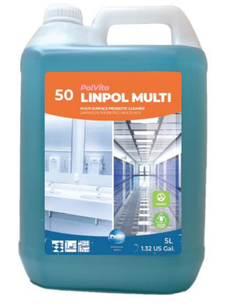 LINPOL MULTI 50 probiotic multi-surface cleaner, 5-liter container