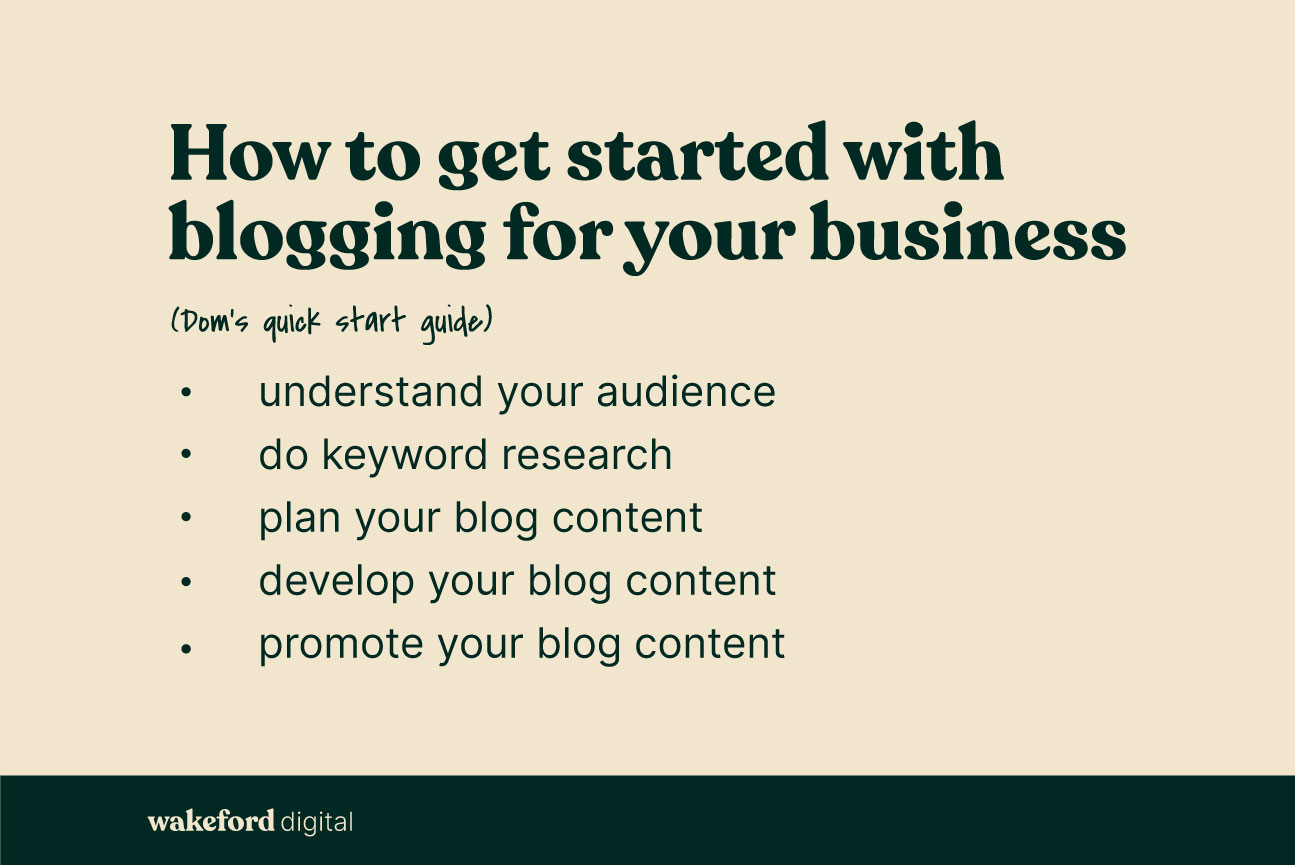 infographic showing blogging quickstart guide