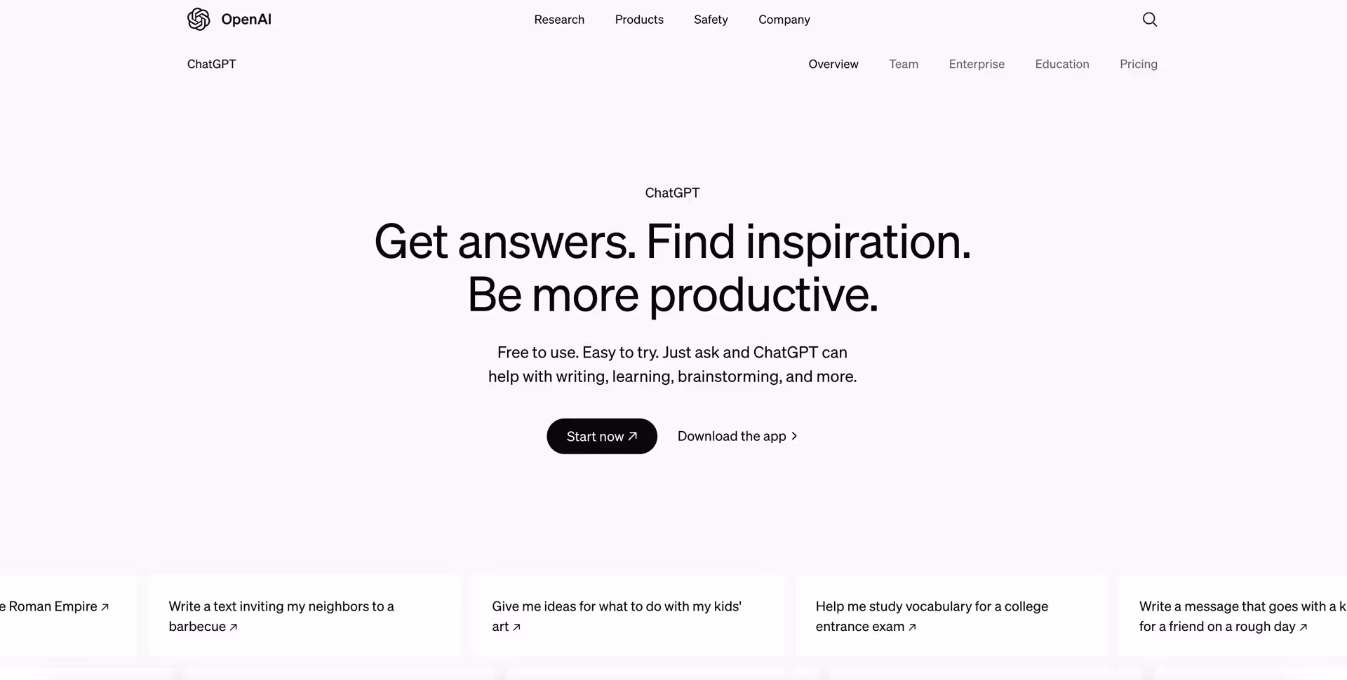 screenshot of chatgpt