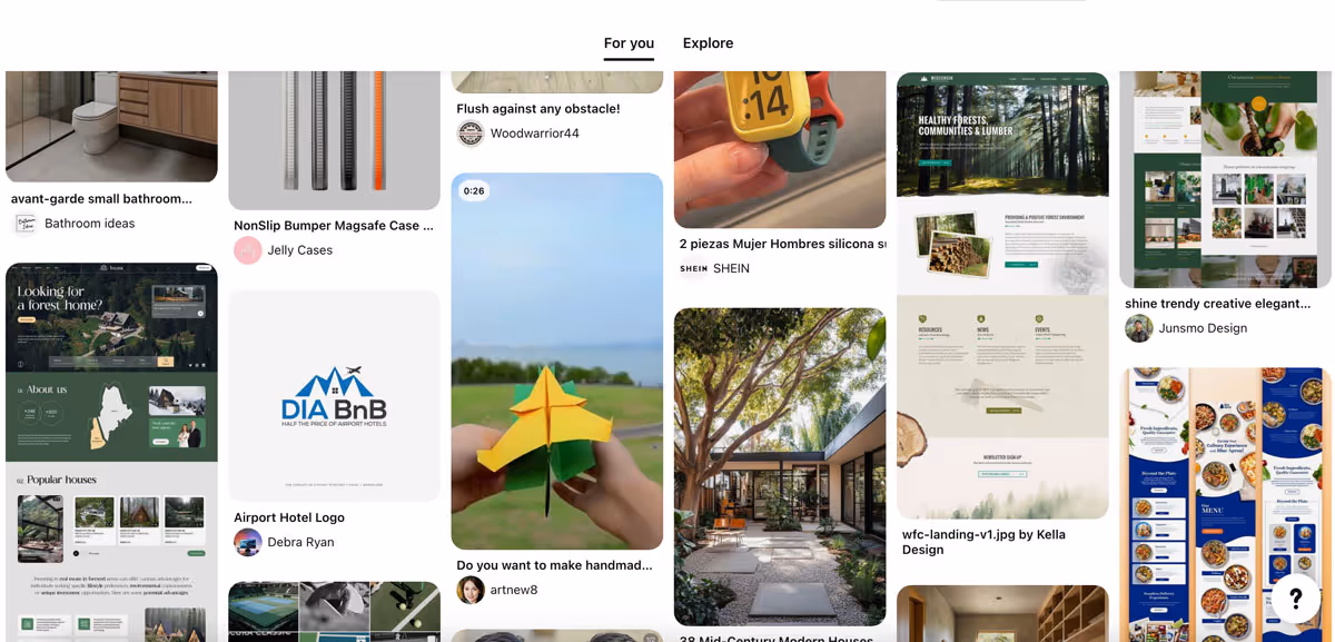 pinterest screenshot showing pins