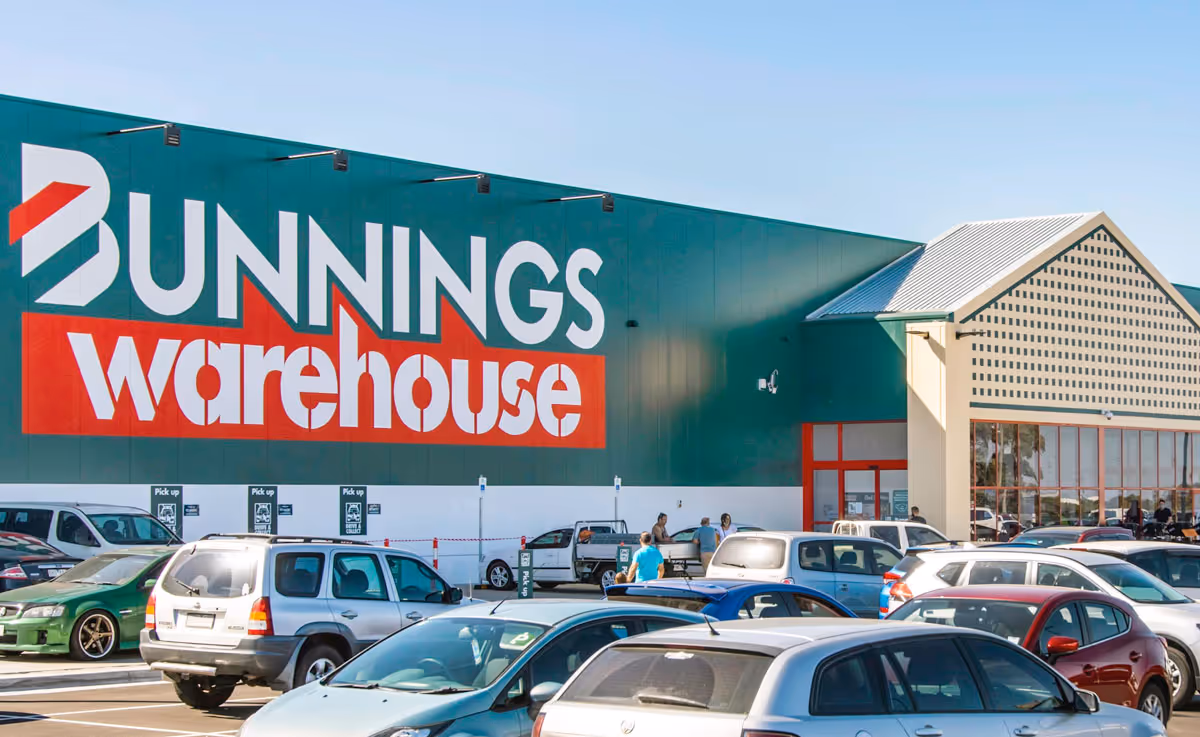 outside of bunnings warehouse store 