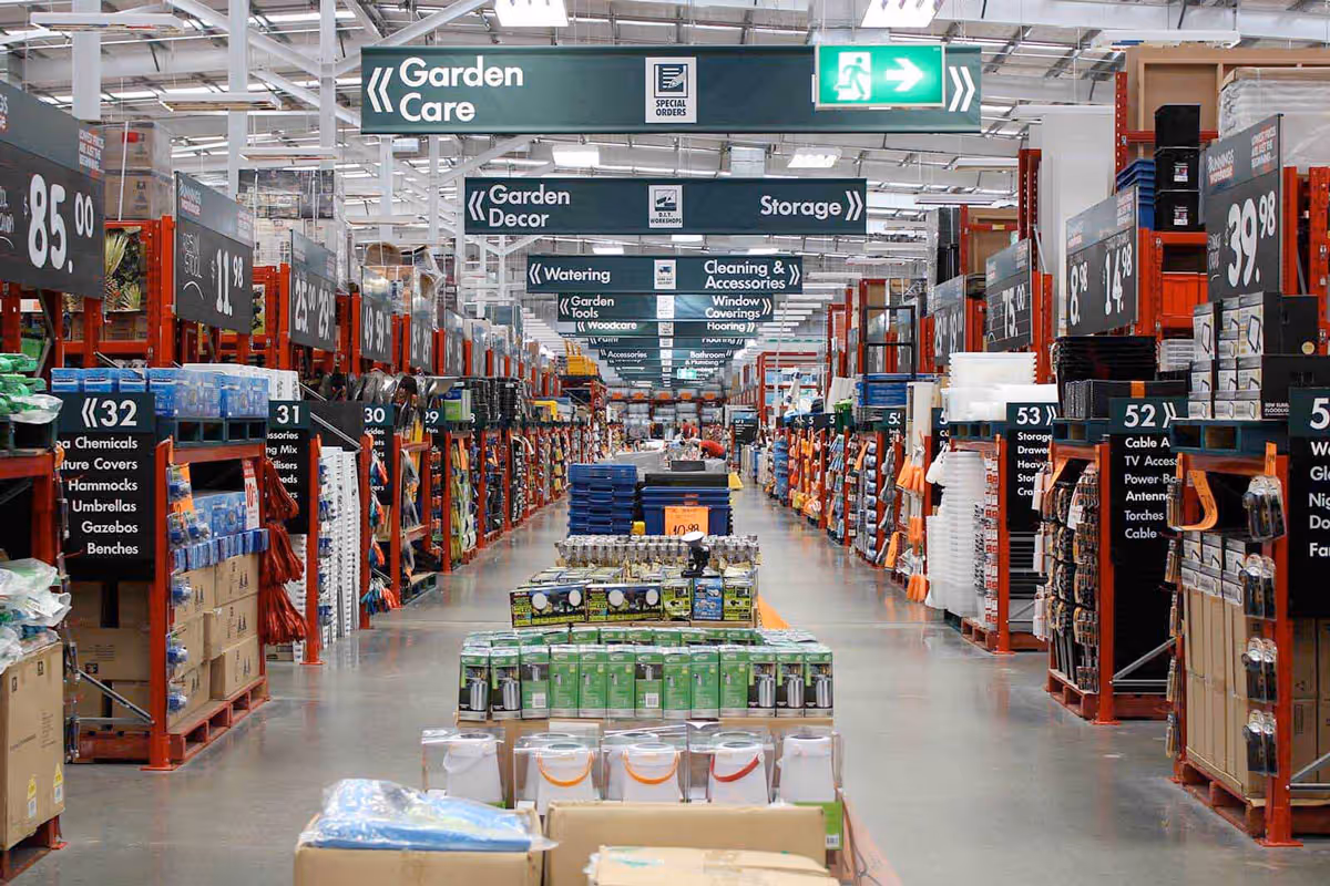 bunnings interior shot showing signage