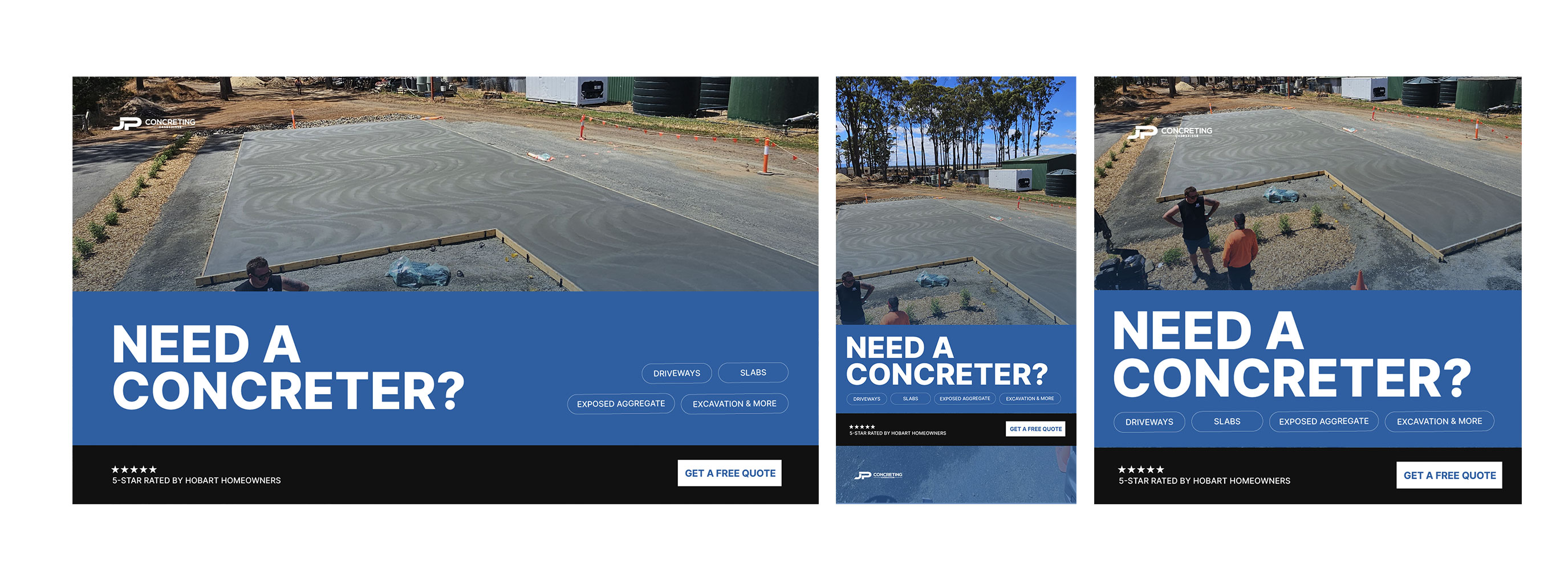 social advert campaign for JP concrete