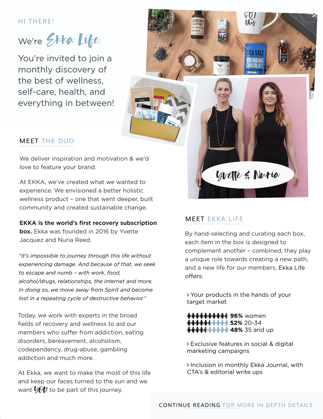 A marketing slick about the business owners.