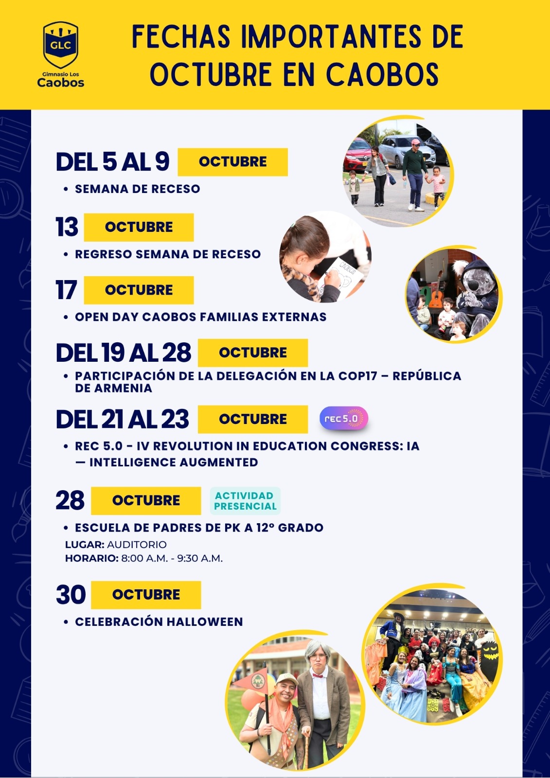 Fechas importantes de octubre en Caobos