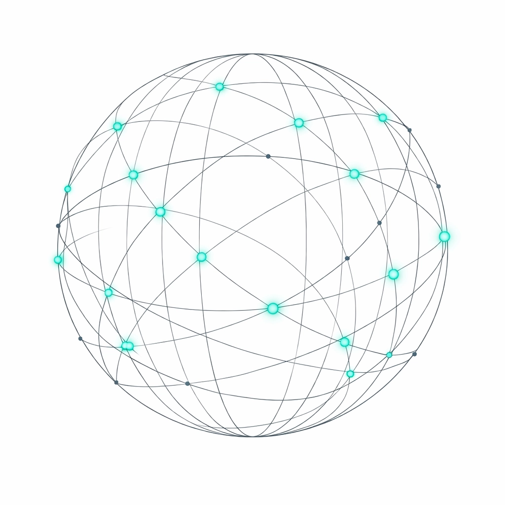 Global wireframe graphic illustrating a vast interconnected network for international payment processing.