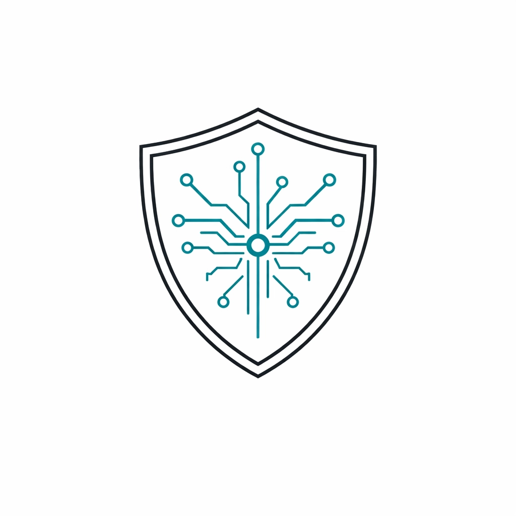 Shield icon with circuit patterns symbolizing advanced PCI compliance and secure payment gateway encryption.