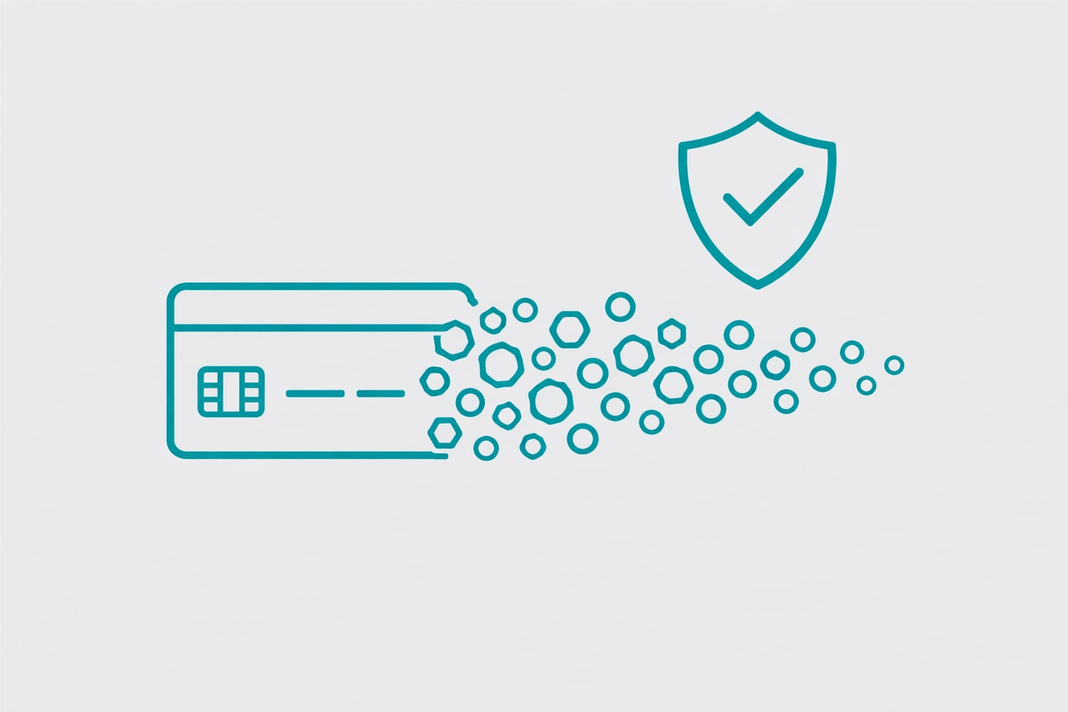 Visual representation of secure payment tokenization to simplify PCI compliance for developers.