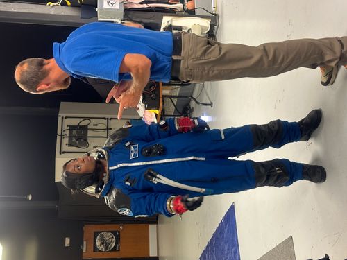 Aisha Bowe pressurized suit training
