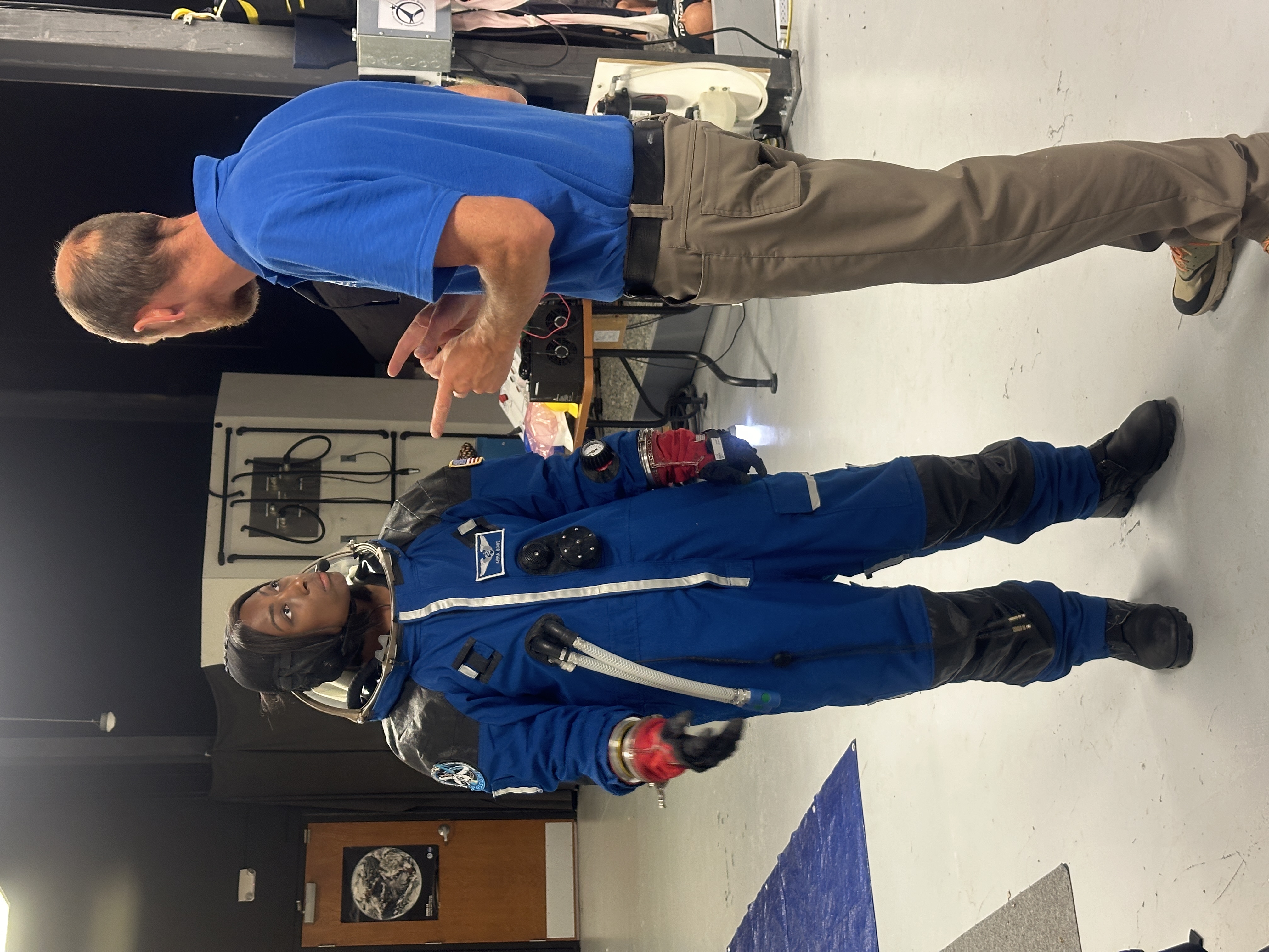Aisha Bowe pressurized suit training
