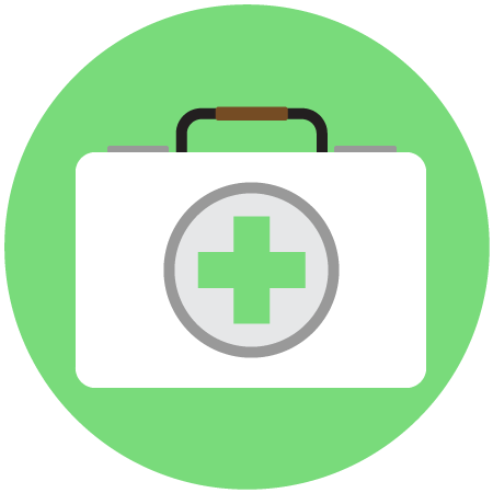 Medical box showing treatment