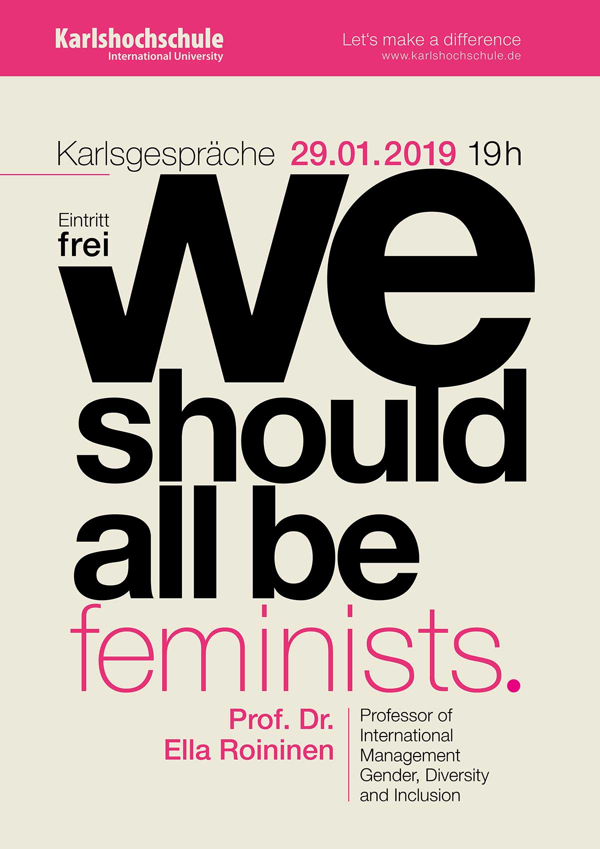Karlshochschule - Plakatdesign We should all be Feminists