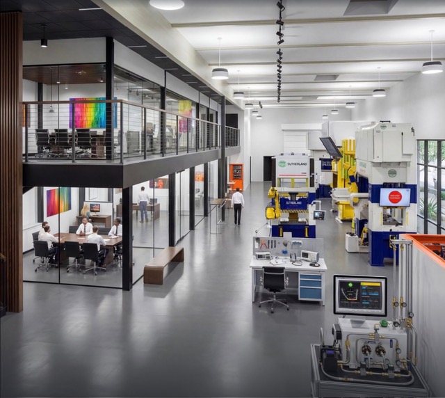Rendering of the new Sutherland Presses and KC Automation Showroom and R&D Technology Center in Ventura, California
