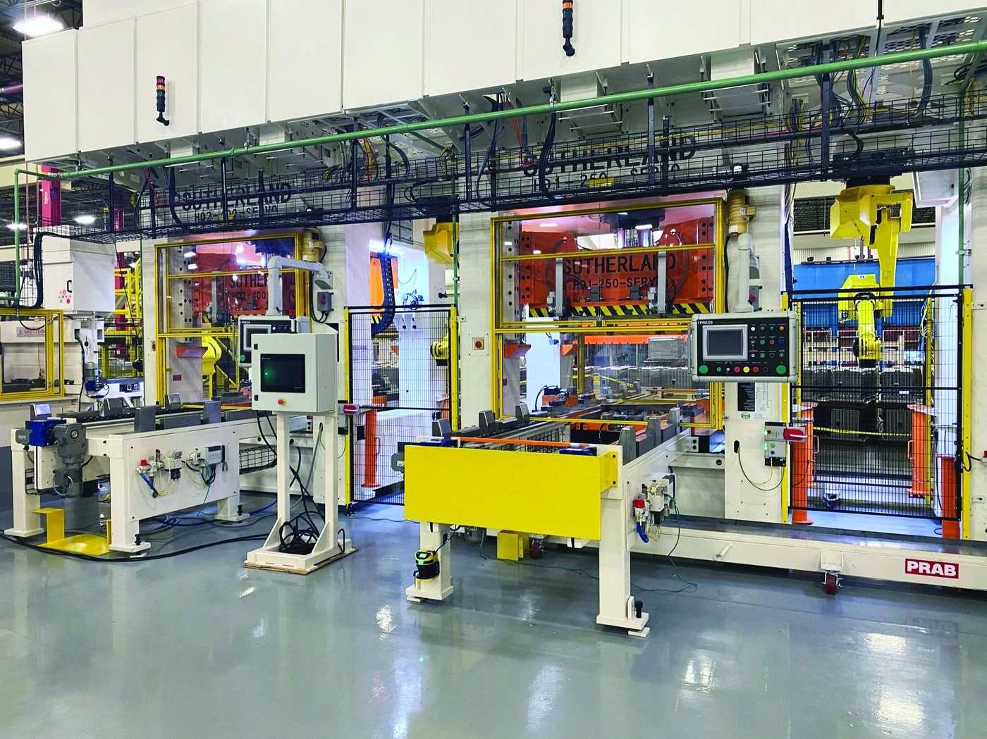 Sutherland tandem press line with transfer automation on the production floor