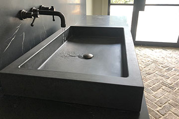 handmade custom concrete dark sink