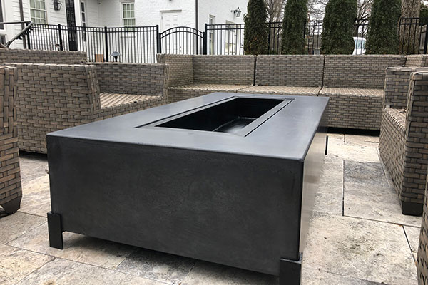 handmade custom large outdoor concrete fire pit