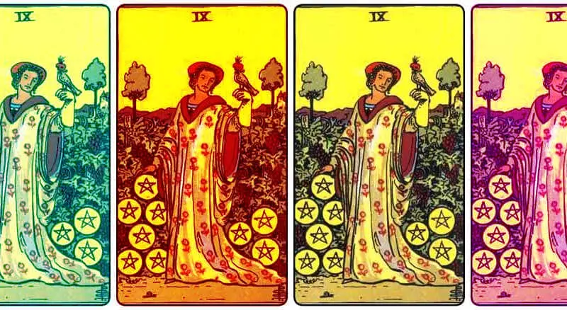 tarot card of the nine of pentacles